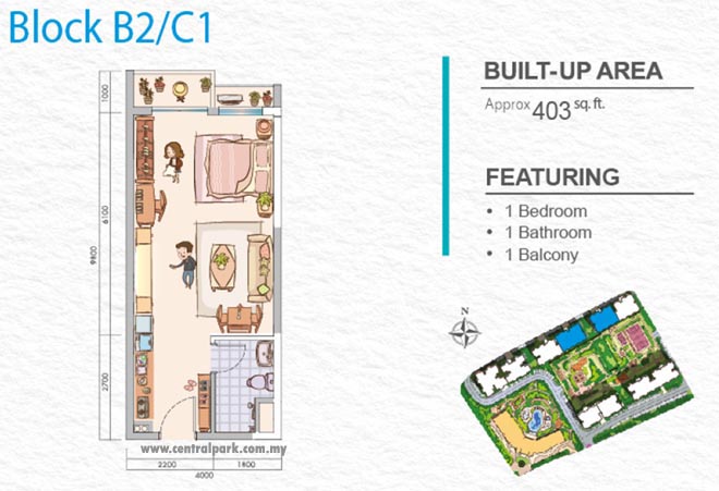 Affordable Apartment for Sale, Central Park @ Damansara Aliff, Johor Bahru. For full details, please visit us at www.CentralPark.com.my