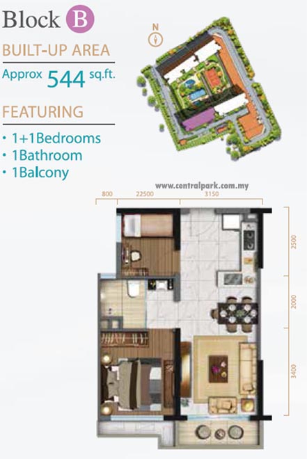 Affordable Apartment for Sale, Central Park @ Damansara Aliff, Johor Bahru. For full details, please visit us at www.CentralPark.com.my