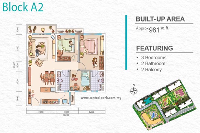 Affordable Apartment for Sale, Central Park @ Damansara Aliff, Johor Bahru. For full details, please visit us at www.CentralPark.com.my